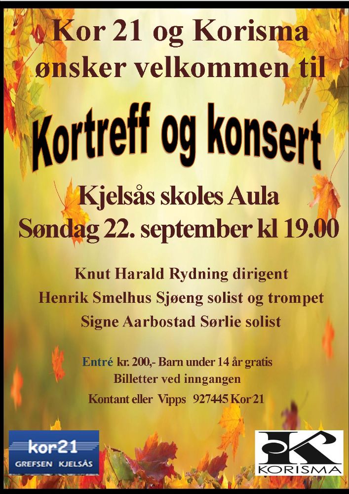 Plakat Kortreff og konsert 22. sept (2)